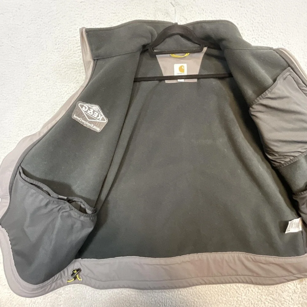 Carhartt Jacket Mens 3XL Gray Softshell Windbreaker‎ Lined Full Zip Embroidered
